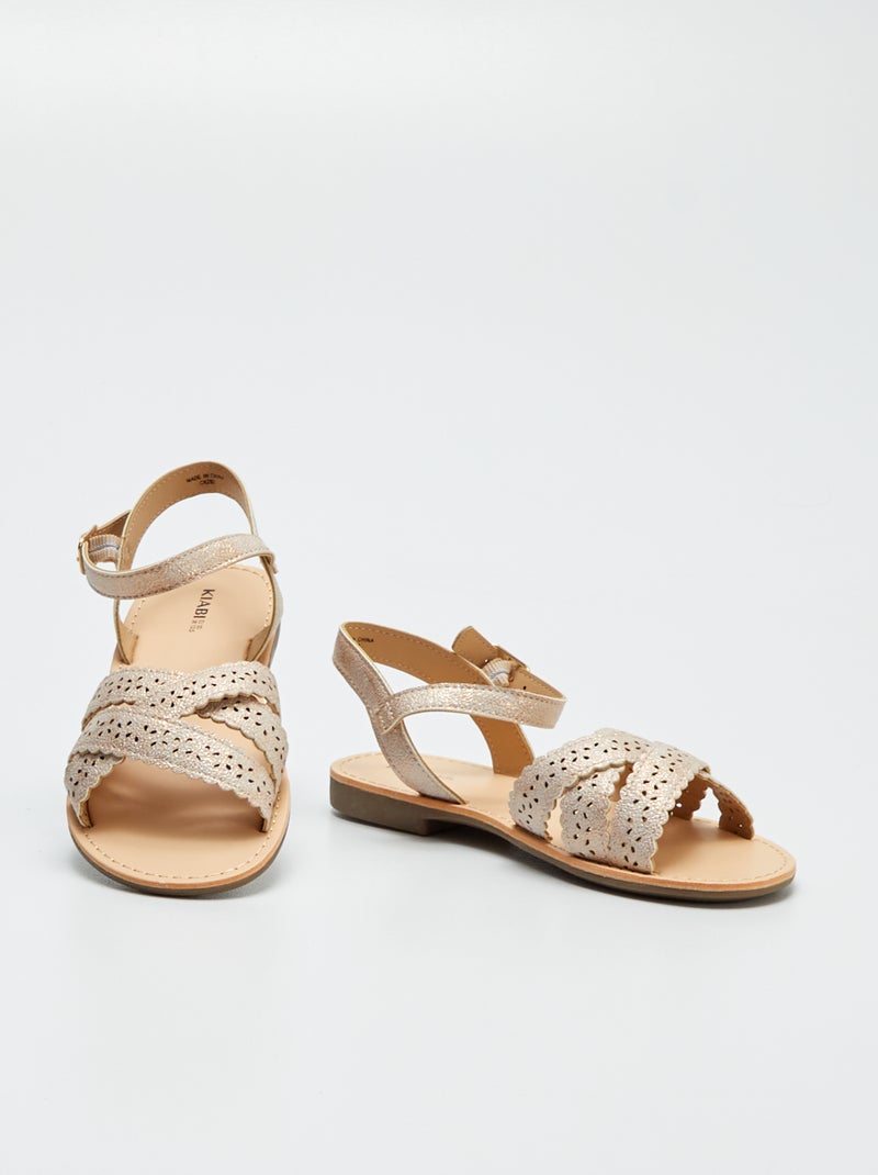 Sandalias con tiras caladas ROSA - Kiabi