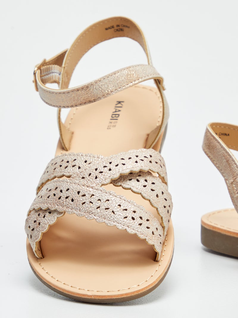 Sandalias con tiras caladas ROSA - Kiabi