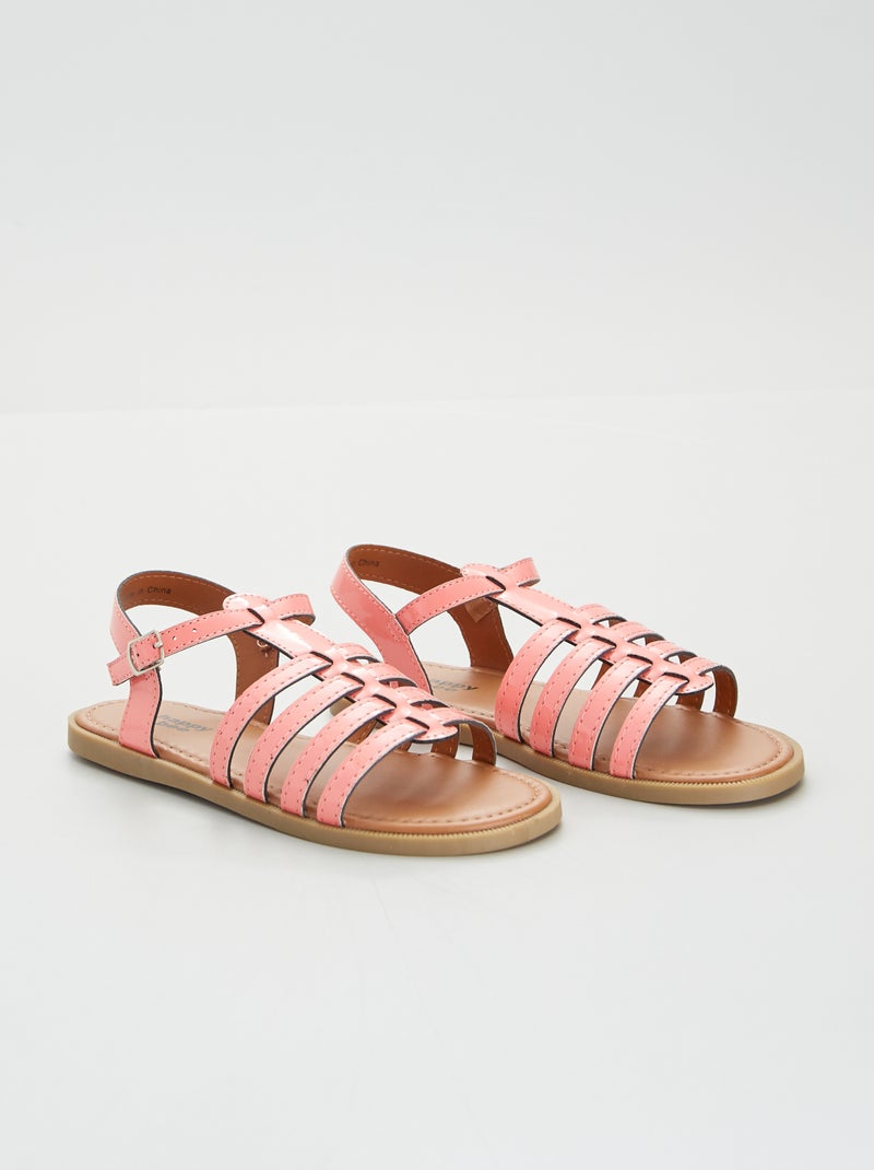 Sandalias con tiras coral - Kiabi