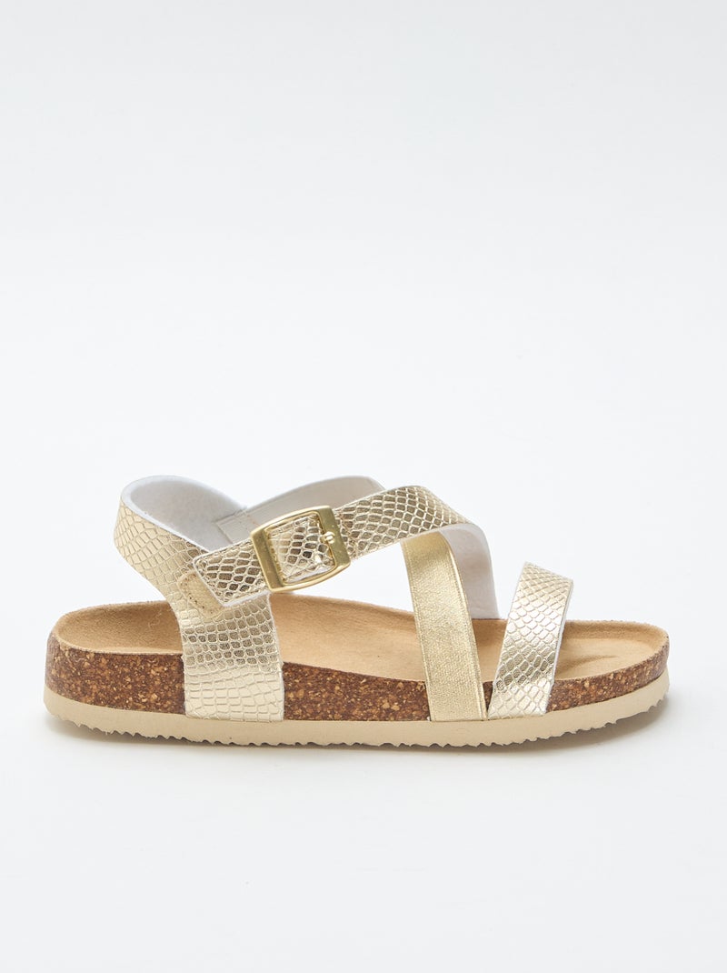 Sandalias con tiras cruzadas Amarillo - Kiabi