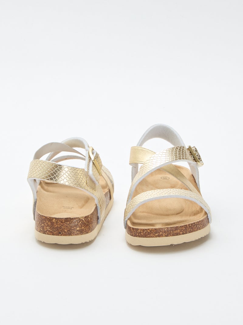 Sandalias con tiras cruzadas Amarillo - Kiabi