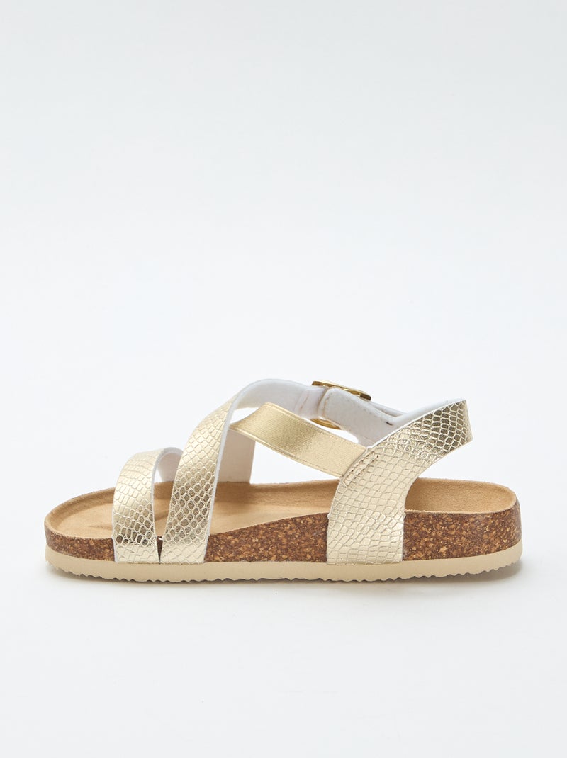 Sandalias con tiras cruzadas Amarillo - Kiabi