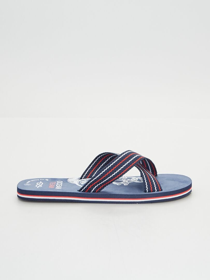 Sandalias con tiras cruzadas azul navy - Kiabi