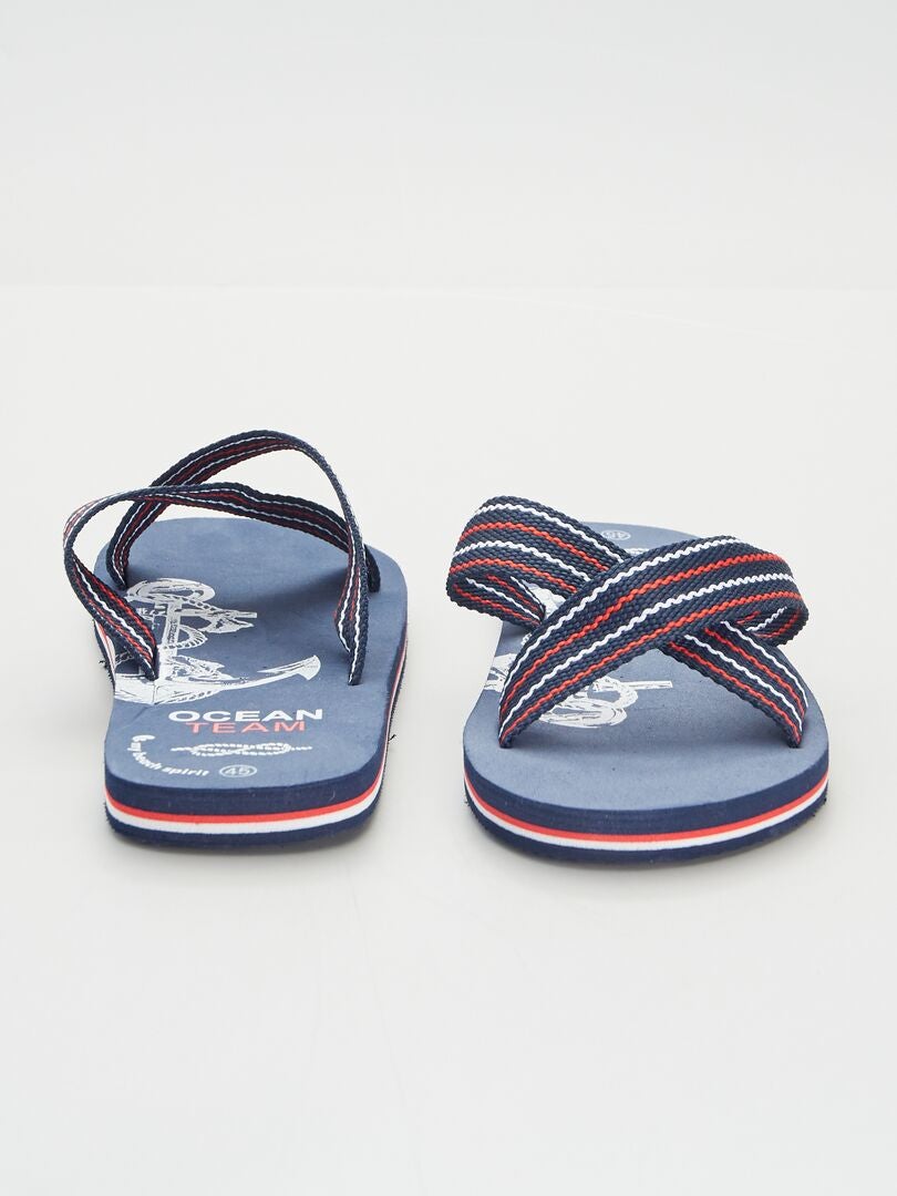 Sandalias con tiras cruzadas azul navy - Kiabi