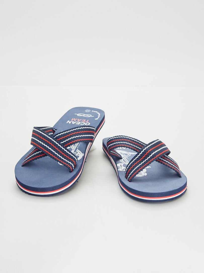 Sandalias con tiras cruzadas azul navy - Kiabi