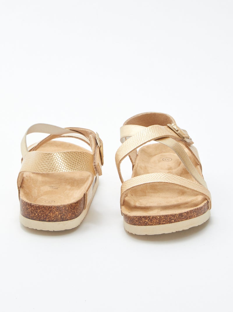Sandalias con tiras cruzadas BEIGE - Kiabi