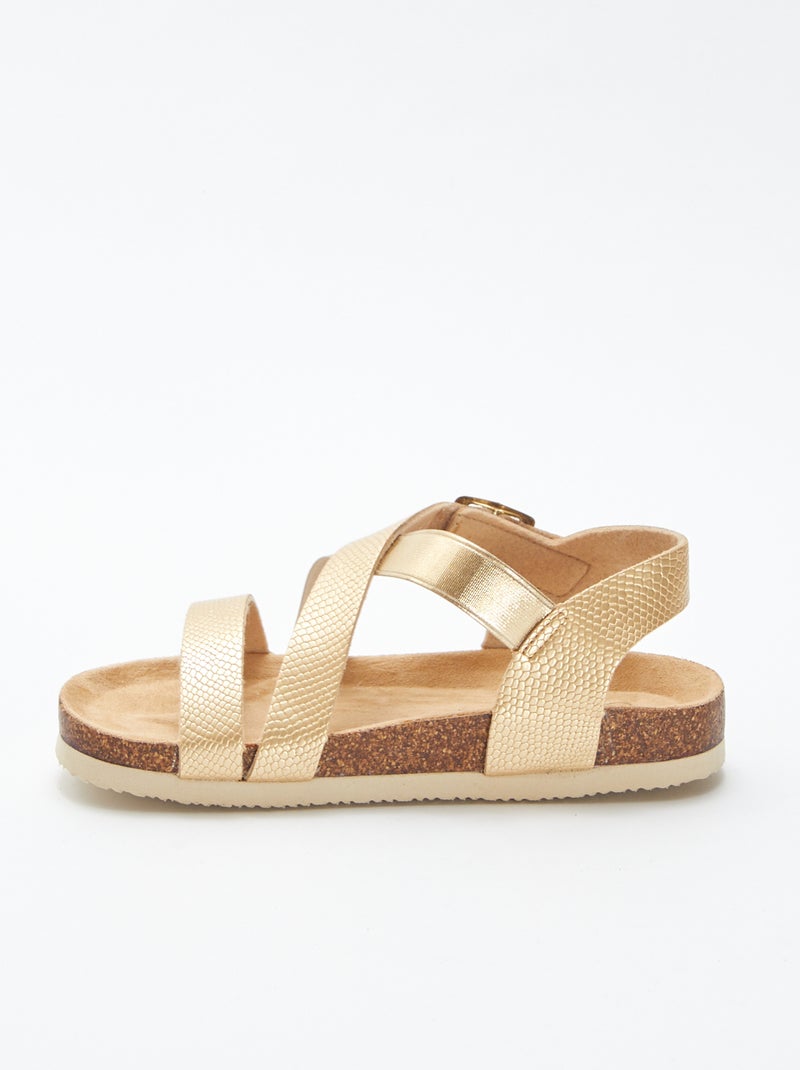Sandalias con tiras cruzadas BEIGE - Kiabi