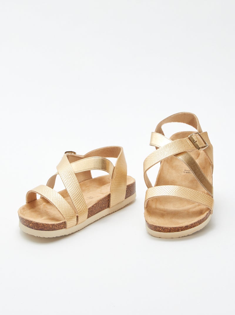 Sandalias con tiras cruzadas BEIGE - Kiabi