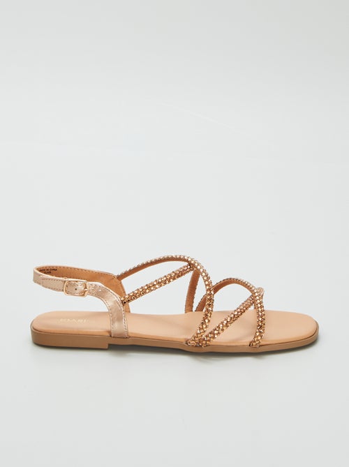 Sandalias con tiras cruzadas con strass - Kiabi