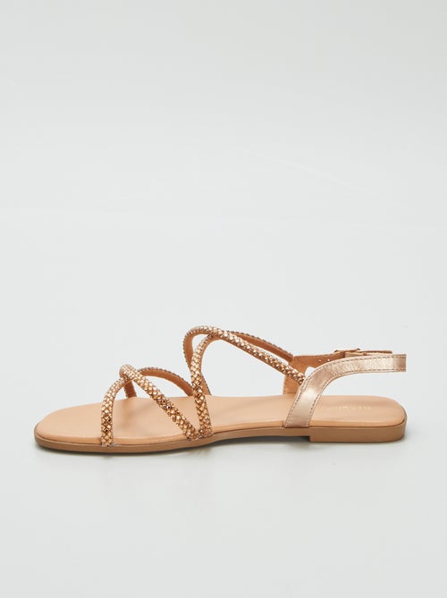 Sandalias con tiras cruzadas con strass - Kiabi