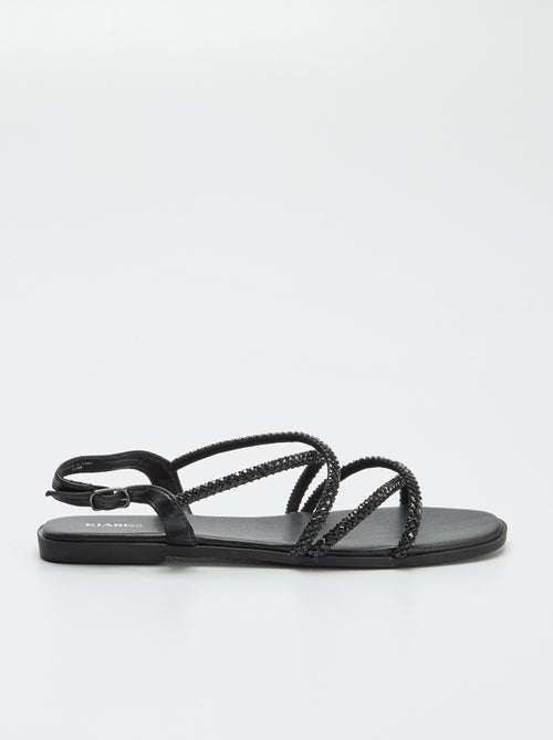 Sandalias con tiras cruzadas con strass - Kiabi