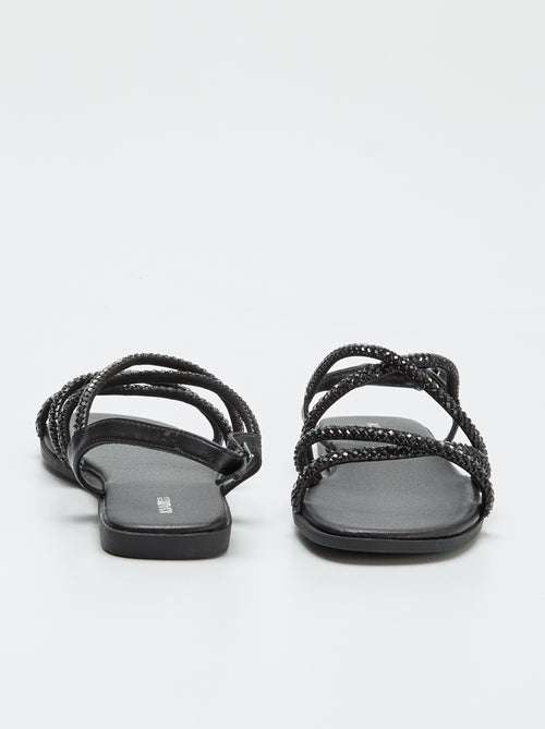 Sandalias con tiras cruzadas con strass - Kiabi