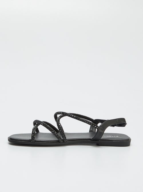 Sandalias con tiras cruzadas con strass - Kiabi