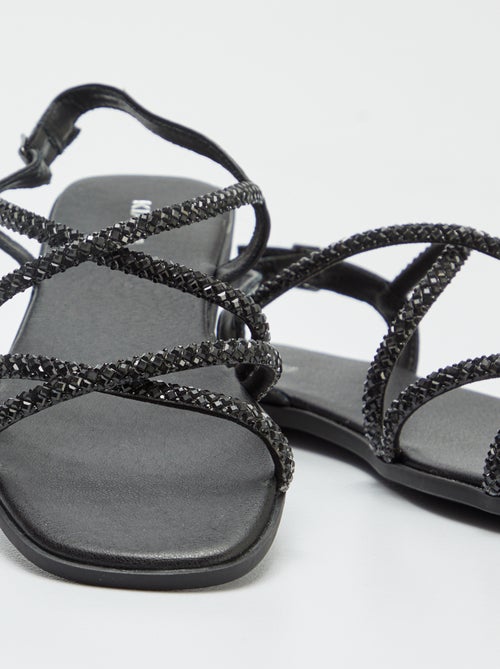 Sandalias con tiras cruzadas con strass - Kiabi
