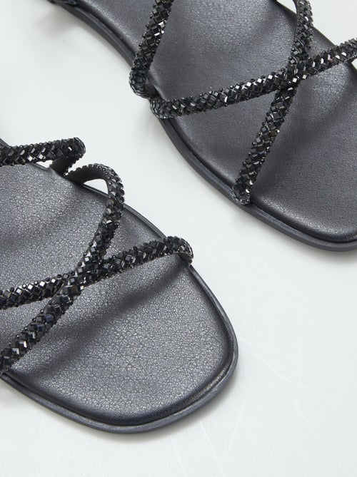 Sandalias con tiras cruzadas con strass - Kiabi