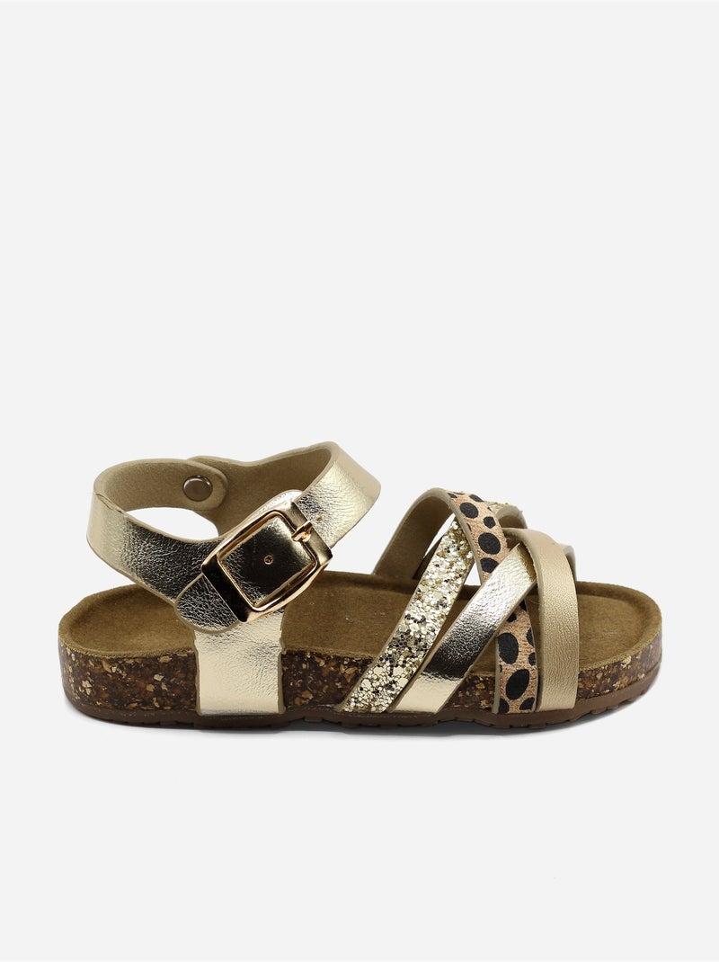 Sandalias con tiras cruzadas Dorado/Oro - Kiabi