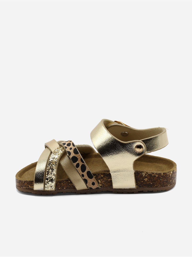 Sandalias con tiras cruzadas Dorado/Oro - Kiabi