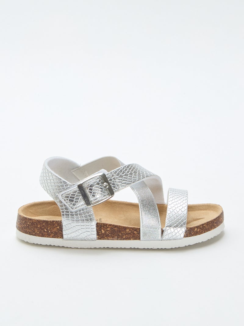 Sandalias con tiras cruzadas Gris - Kiabi