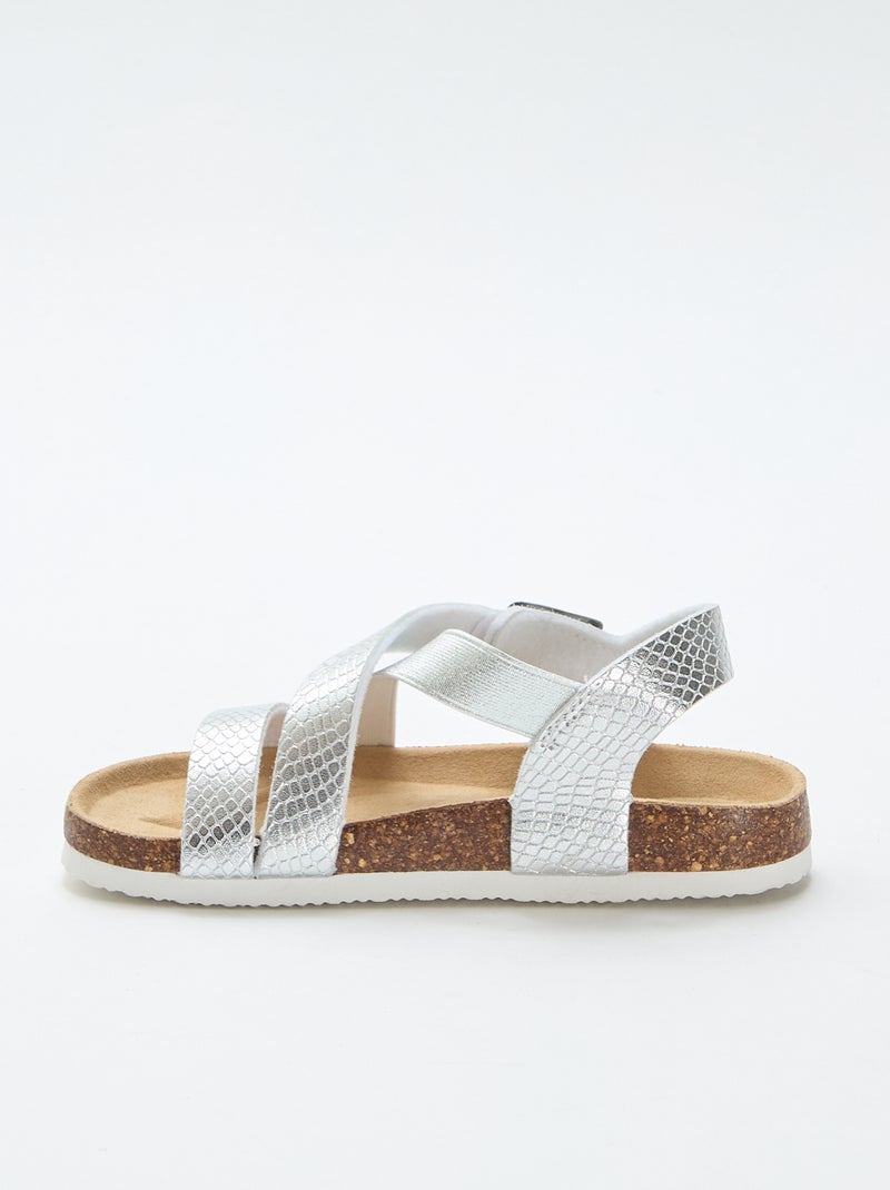 Sandalias con tiras cruzadas Gris - Kiabi