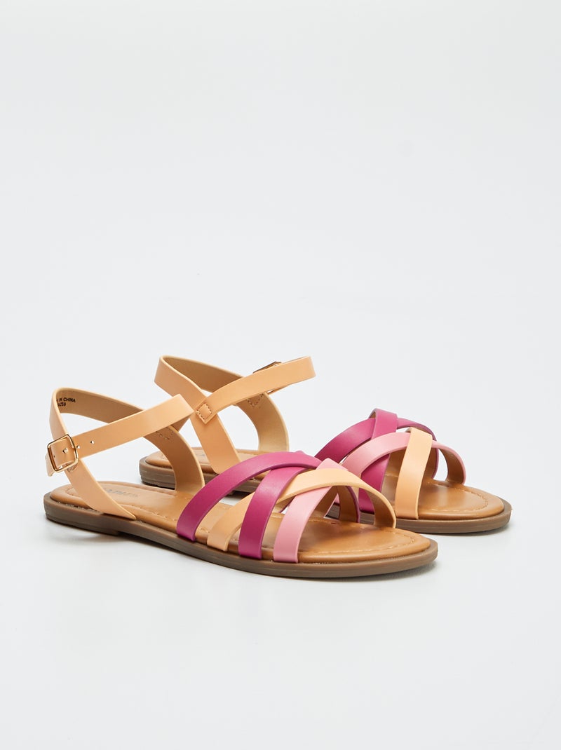 Sandalias con tiras cruzadas ROSA - Kiabi