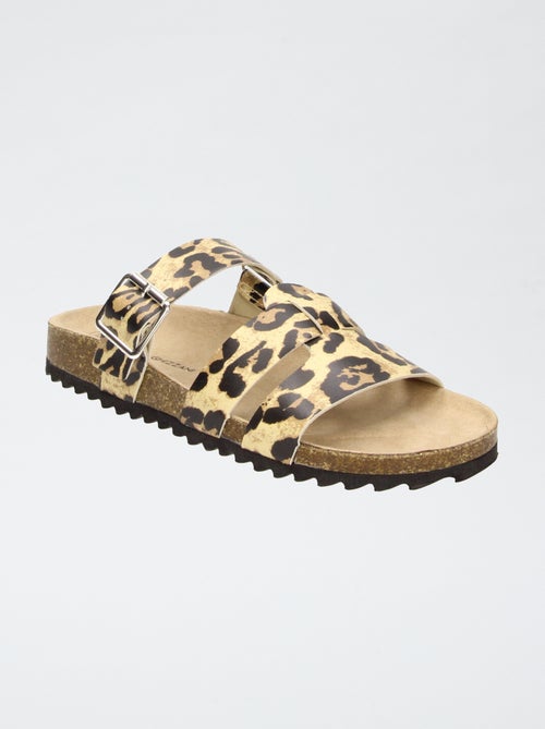 Sandalias con tiras de leopardo - Kiabi