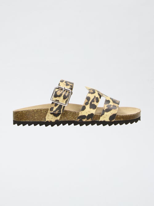 Sandalias con tiras de leopardo - Kiabi