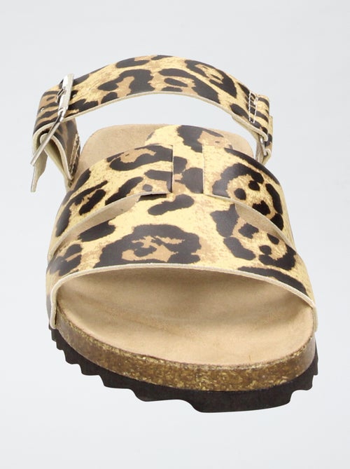 Sandalias con tiras de leopardo - Kiabi