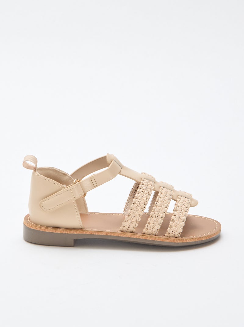 Sandalias con tiras de 'paja' Beige - Kiabi