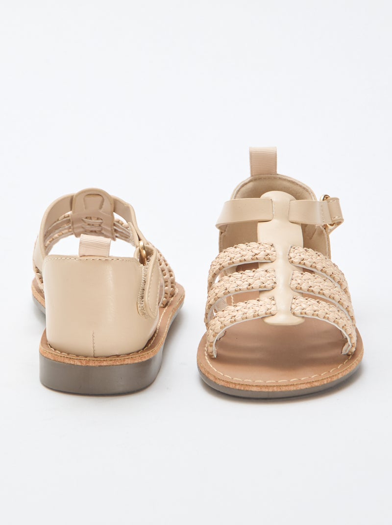 Sandalias con tiras de 'paja' Beige - Kiabi