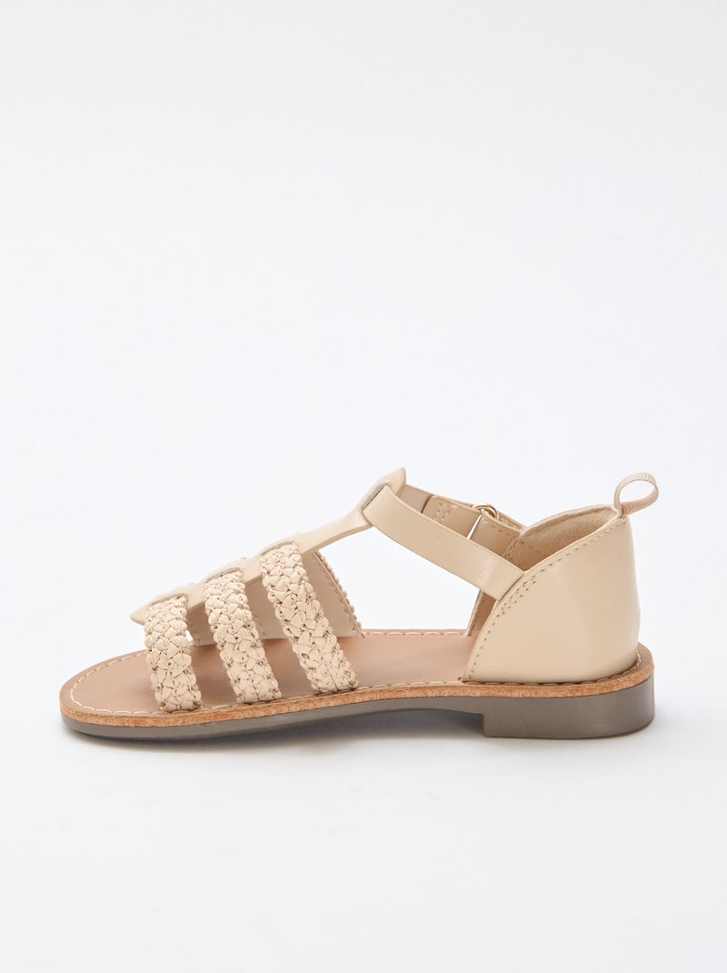 Sandalias con tiras de 'paja' Beige - Kiabi