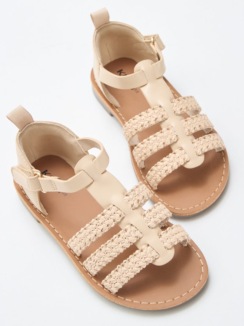 Sandalias con tiras de 'paja' Beige - Kiabi