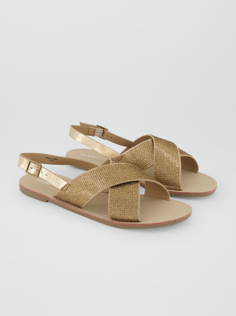 Sandalias con tiras de strass AMARILLO - Kiabi