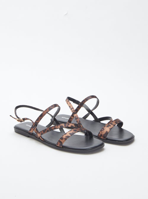 Sandalias con tiras finas con estampado de leopardo - Kiabi