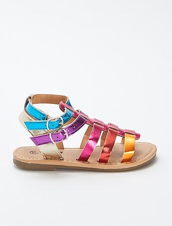 Sandalias con tiras multicolores