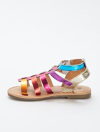 Sandalias con tiras multicolores