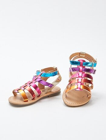 Sandalias con tiras multicolores