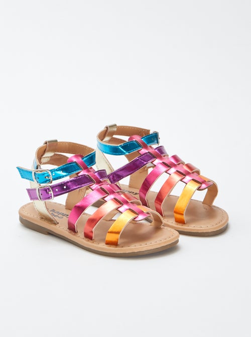 Sandalias con tiras multicolores - Kiabi