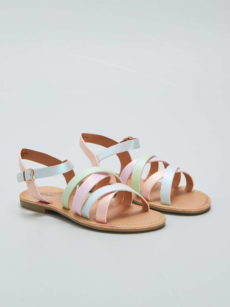 Sandalias con tiras multicolores ROSA - Kiabi