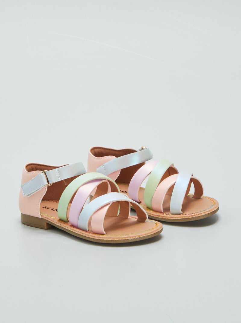 Sandalias con tiras multicolores ROSA - Kiabi