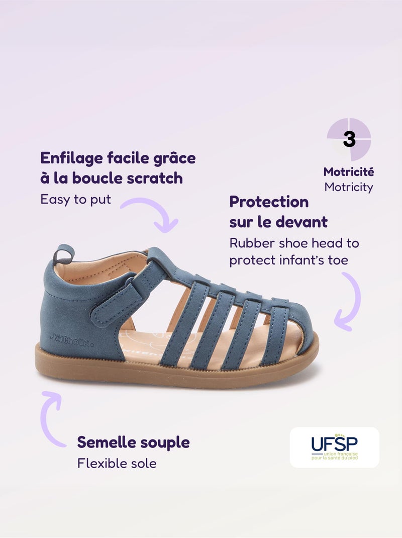 Sandalias con tiras 'Primeros pasos' - Kitchoun Azul - Kiabi