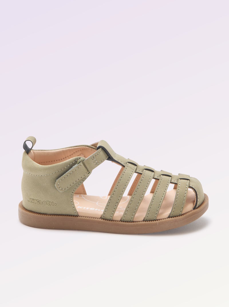 Sandalias con tiras 'Primeros pasos' - Kitchoun Kaki - Kiabi