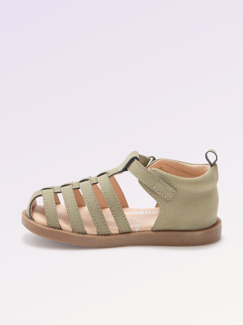 Sandalias con tiras 'Primeros pasos' - Kitchoun Kaki - Kiabi