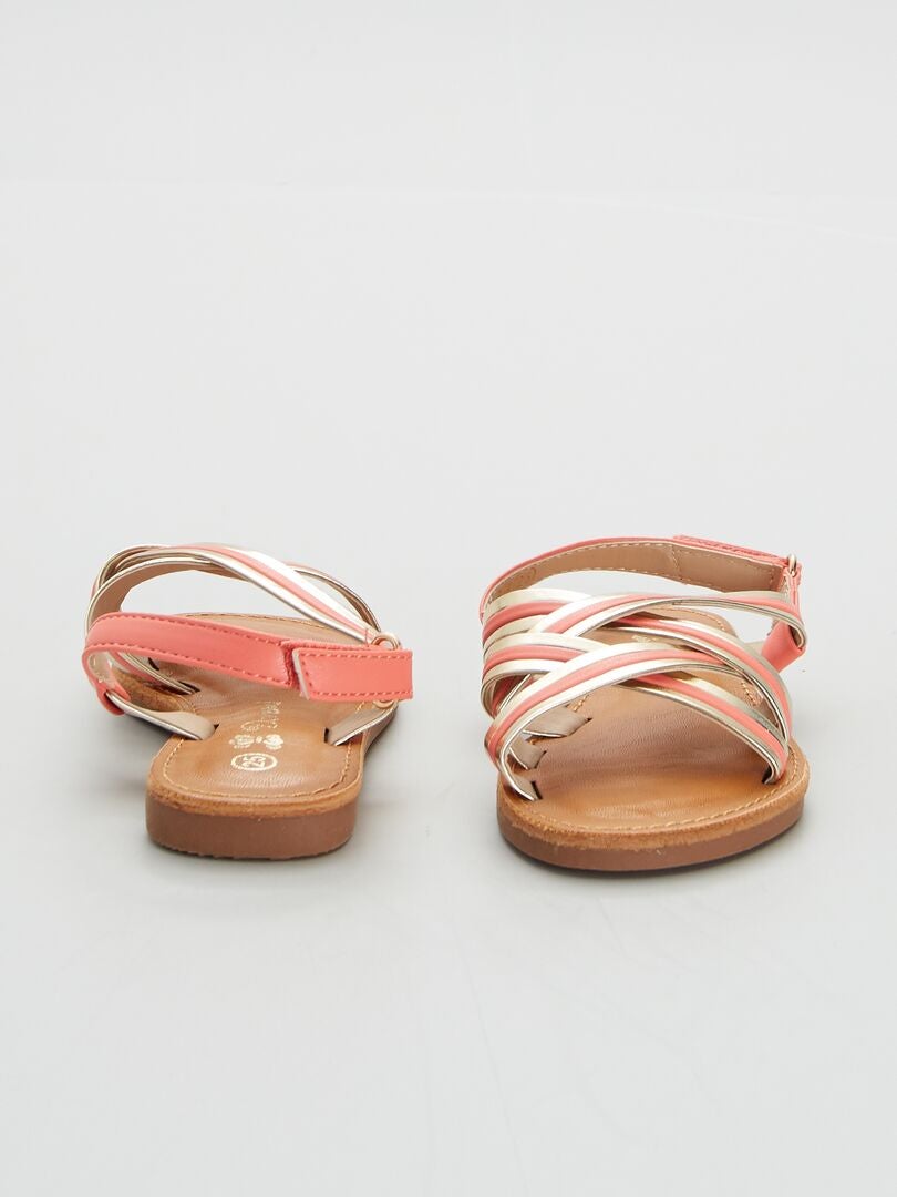 Sandalias con tiras rosa - Kiabi