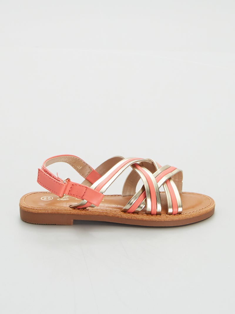 Sandalias con tiras rosa - Kiabi