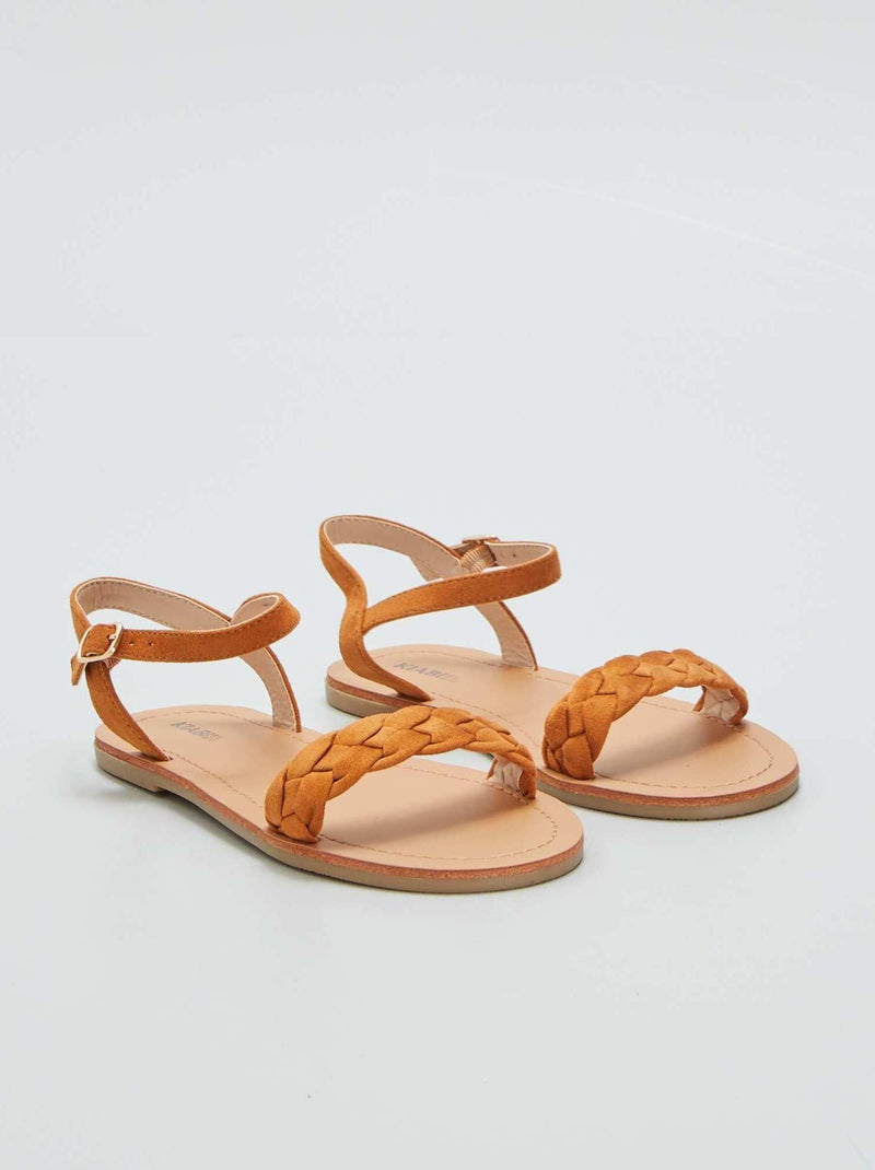 Sandalias con tiras trenzadas MARRON - Kiabi