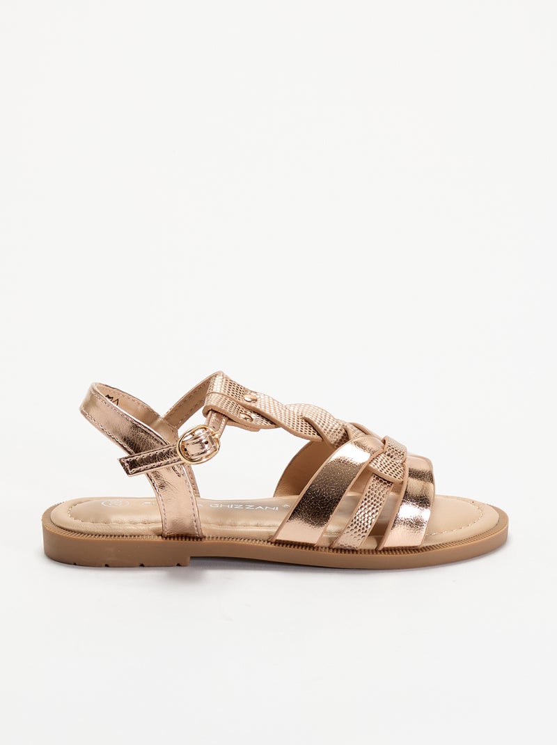 Sandalias con tiras trenzadas Rosa - Kiabi