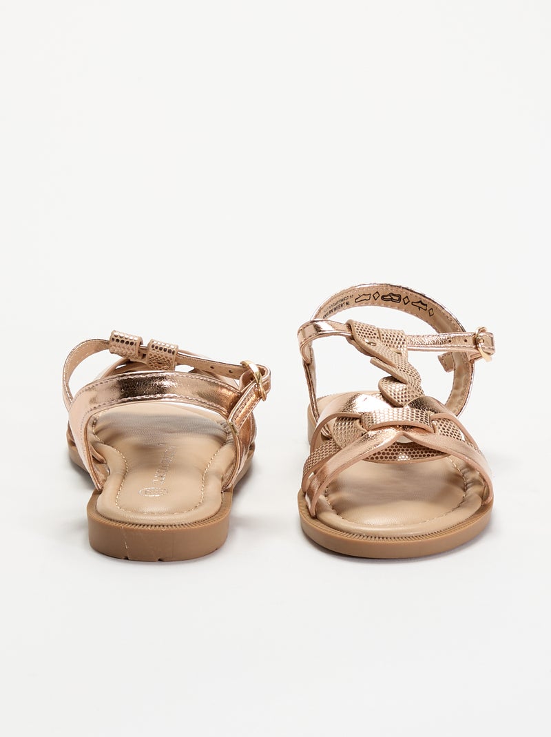 Sandalias con tiras trenzadas Rosa - Kiabi