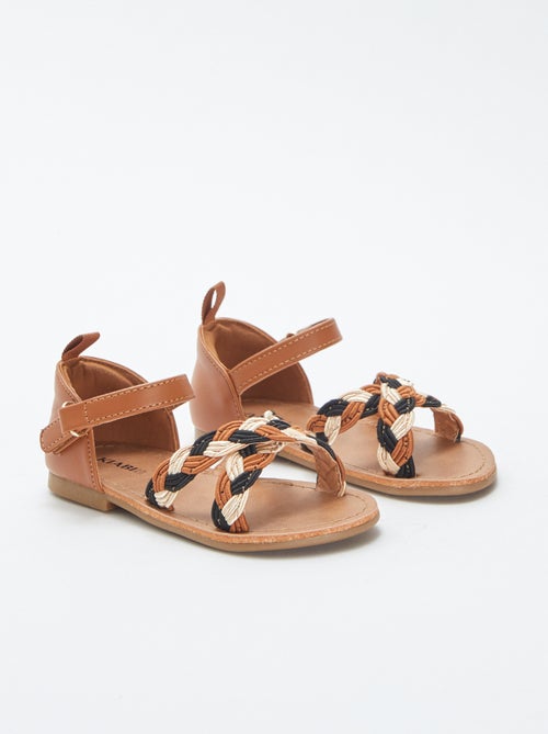 Sandalias con tiras trenzadas y cierres de velcro - Kiabi