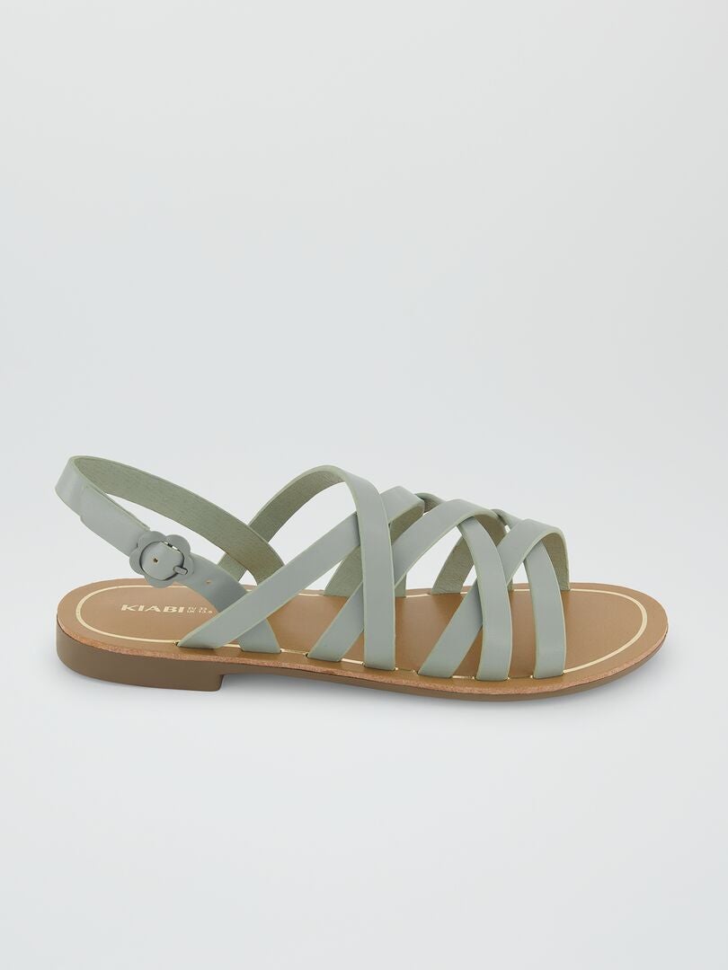 Sandalias con tiras VERDE - Kiabi