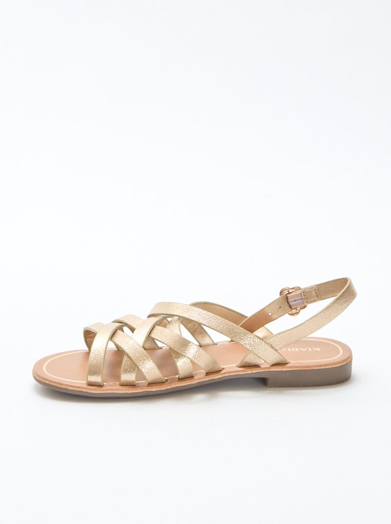 Sandalias con tiras y hebillas Amarillo - Kiabi